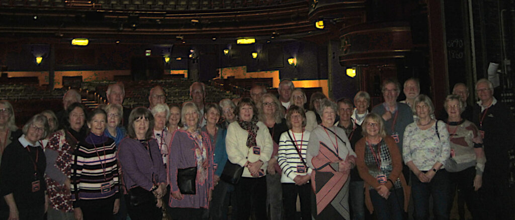 Tour group on stage