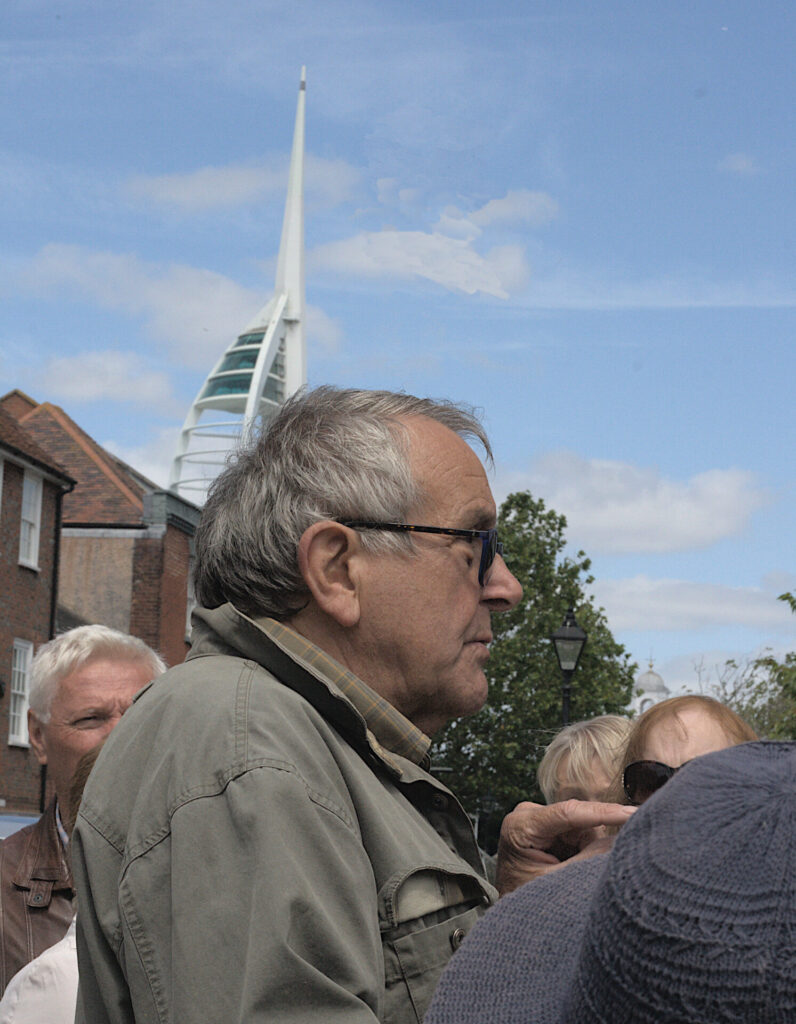 Andrew Negus explaining the history of Portsmouth