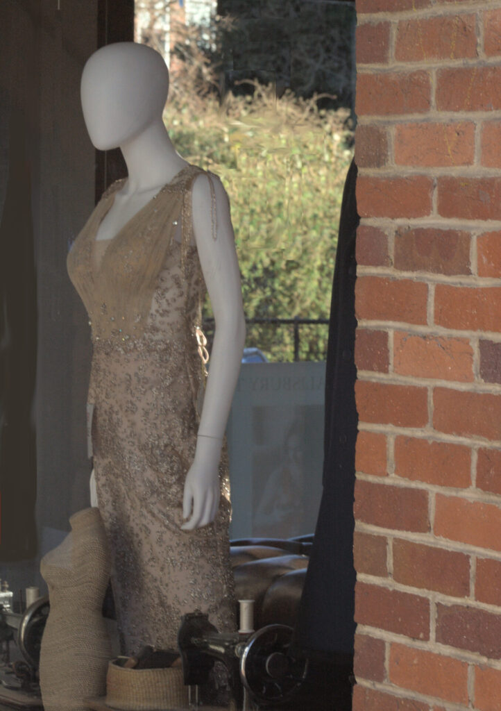 Mannequin in a golden dress