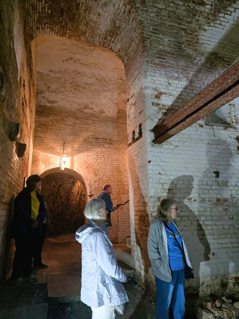 Our members listening to the guide.